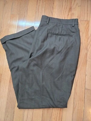 Pantalones de vestir Claiborne marrón oscuro para hombre talla 34/30 Foto 1 de 4