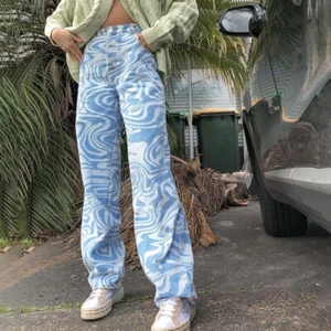 Y2K Zebra Print Style High Waist Straight Leg Jean Trousers - Picture 1 of 7