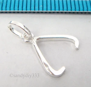 2x STERLING SILVER PENDANT PINCH BAIL CLASP  #1686 - Picture 1 of 2