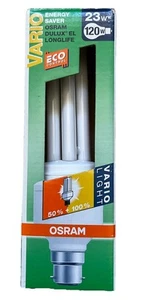 OSRAM DULUX EL LONGLIFE VARIO LIGHT ENERGY SAVER 23W =120W B22 ECO CONTROL NEW - Picture 1 of 5