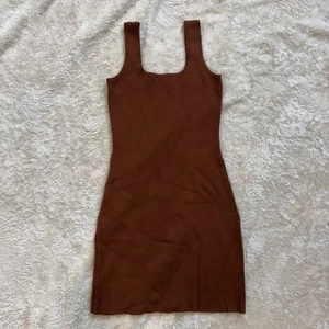 Abercrombie & Fitch Vestito Donna Marrone Mini Maglione Canotta Senza Maniche Tg Media - Foto 1 di 9