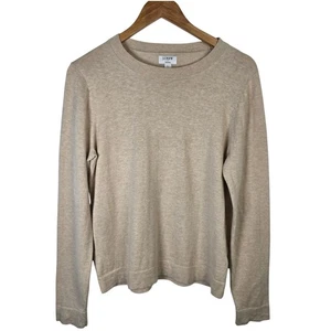 J.Crew Teddie Crewneck Sweater Womens Large Beige Cotton Blend Long Sleeve - Bild 1 von 5