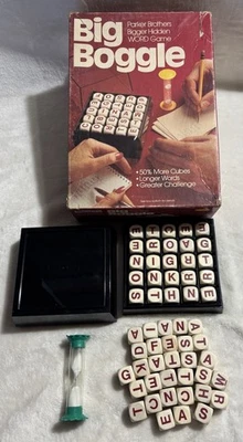 Big Boggle Word Game Vintage Parker Bros 1979-w/30 Extra Letter Cubes - Image 1 of 4
