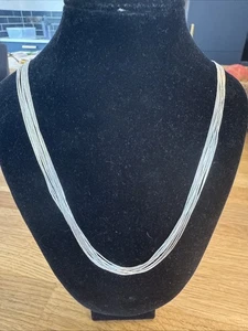 Vintage Liquid Silver 925 Necklace 10 Strand 24” - Picture 1 of 6
