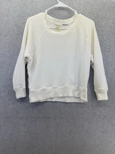 Suéter para mujer DYI blanco liso acanalado talla mediana algodón manga 3/4 - Imagen 1 de 8