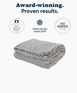 Bearaby 20Lb Cotton Weighted Blanket 45”x72”. Moonstone Grey. $280 MSRP. - Picture 1 of 4