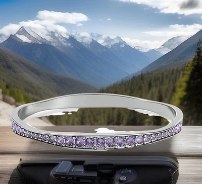 Brighton LIGHT HEARTED Bangle Bracelet Purple NWT List $68 JF012C Purple - Image 1 of 4