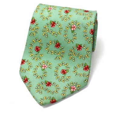 Salvatore Ferragamo Corbata de Seda Pequeña Flor Mariposa Patrón Usado AB... - Imagen 1 de 4