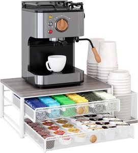 Porta Tazze K - Cassetto Estraibile Cialde Caffè Capacità 60 Capsule con Monouso C - Foto 1 di 8