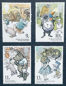 GREAT BRITAIN CHILDRENS BOOKS STAMPS MNH 1979 ALICE IN WONDERLAND PETER RABBIT - Picture 1 of 1