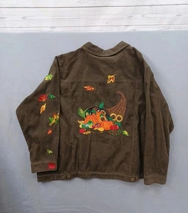 VTG Quacker Factory Corduroy Jacket Womens 3X Brown Thanksgiving Fall Autumn NWT - Picture 1 of 9
