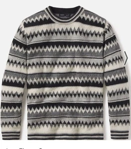 Suéter PAKA Inca Hombres XS Mezcla de Algodón Alpaca Suave Hecho a Mano en Perú Zig Zag - Imagen 1 de 11