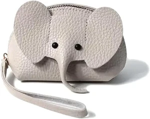 Mini süße Elefanten Geldbörse - PU Leder Lippenstift Geldbörse mit Reißverschluss (grau) - Bild 1 von 4