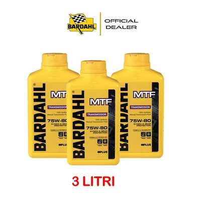 3 LITRI BARDAHL MTF 75W80 OLIO PER TRASMISSIONI CAMBIO MANUALE API GL-4 Premium - Immagine 1 di 3