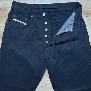 Vintage Diesel Jeans Men 32 Black Saddle Loose Taper Baggy Fade Italy Fits 30x31 - Picture 1 of 14