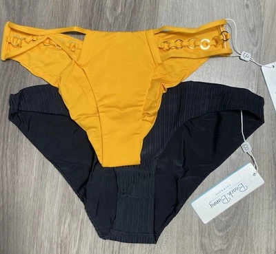 NWT Beach Bunny Ireland Ring Skimpy Bikini Bottom Orange & Stephanie MIDI Sz 14 - Image 1 of 4