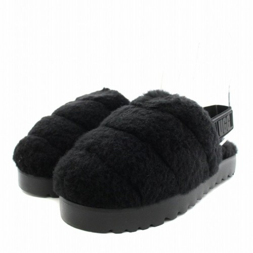 UGG Australia Super Fluff ciabatte sandali cinturino alla caviglia pelle di pecora us
