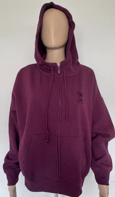 Victoria's Secret ROSA Cremallera Completa Sudadera con Capucha Borgoña M Foto 1 de 4