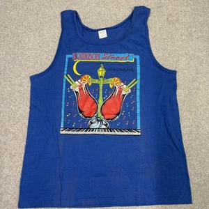 Vintage Bourbon Street New Orleans Hemd Herren XL Blau Tank Top Made USA 90s - Bild 1 von 7