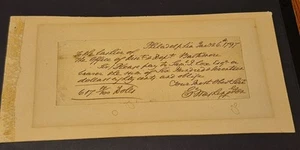 Robert Spring 19. Jahrhundert signierter Fälschung George Washington Schuldschein 1797 - Bild 1 von 13
