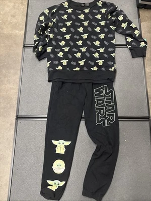 Star Wars Long Sleeve Shirt And Sweat Pants Baby Yoda Kids Size Large - Image 1 of 4