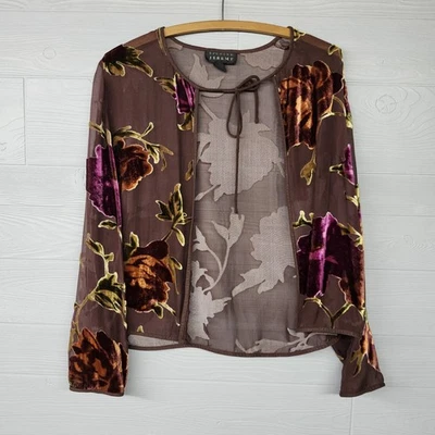 Corbata Spenser Jeremy Borgoña Terciopelo Flor Transparente Hada Gótica Mujer Talla 10 Foto 1 de 3