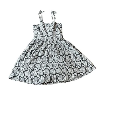 JANIE & JACK  Girl's sz 8 Black & white Embroidered Leaf Sleeveless Lined Dress - Image 1 of 4