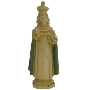 D C Overbagh Infant Of Prague Jesus Figurine Catholic Statue Cast Metal 5" Vtg - Picture 1 of 17