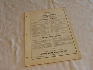 1956 Evinrude Outboard 15 HP Fastwin ELECTRIC Parts Catalog Manual 15918 15919 - Picture 1 of 4
