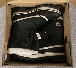 Stivali da neve donna Sorel Caribou impermeabili fodera in pile nero NUOVI SCATOLA 9 - Foto 1 di 4