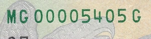 [4 DIGIT LOW SERIAL #] $20 TwentyDollar Bill Fancy Serial Number- 'MG 0000540 G' - Picture 1 of 7