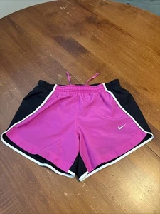 Nike Dri-Fit Sprinter Running Shorts L Girls Pink Black Lined Athletic #3008 - Picture 1 of 5