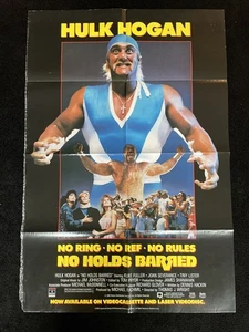 Vintage 1989 selten gefaltet Hulk Hogan keine Holds Barred VHS Video Store Poster 40” x 27” - Bild 1 von 14