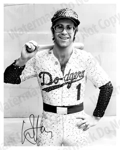 Elton John Signed Photo Reprint 1975 Dodger Stadium Concert Autograph Vintage - Picture 1 of 6