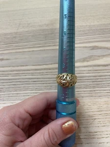 Anello vintage in oro giallo massiccio 14 kt taglio diamante, misura 8,75 oro vero. - Foto 1 di 19