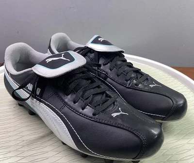 Puma 101911 02 Hamati XL i FG Women Soccer Cleats Black/Silver& Blue Sz. 7.5 NIB - Image 1 of 4