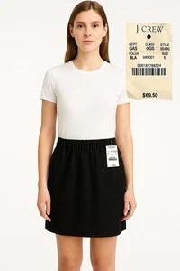 J.Crew schwarzer Wollmischung Rock neu mit Etikett Größe 6 – klassisch gefütterter Karriererock - Bild 1 von 12