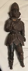 20" Wood Carving WARRIOR 19th German Black Forest? Spear Missing - Picture 1 of 10
