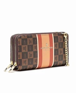 London Fog Diana Signature Double Wallet Crossbody for women - Picture 1 of 1