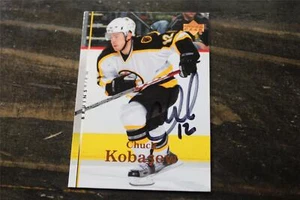 CHUCK KOBASEW BOSTON BRUINS AUTOGRAPHED CARD - Picture 1 of 1