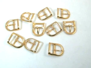 .75" inch 19 mm Zinc Cast Center Bar D Style Gold Tone Buckle - Picture 1 of 2