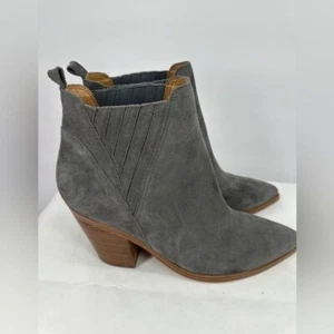 Marc Fisher | Women’s 12 Gadri Gray Western Suede Booties - Picture 1 of 8
