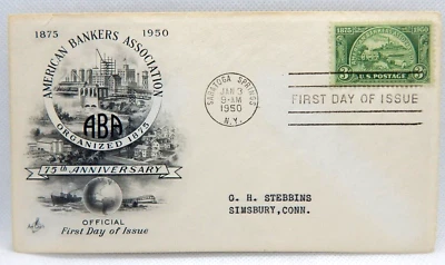 Vtg ABA American Banker Association 75th Anniversary First Day Issue 1950 Jan 3 - Image 1 of 3