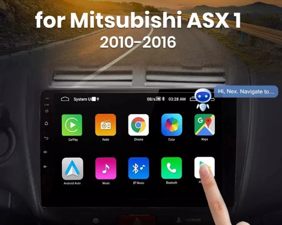 RADIO 2 DIN ANDROID PER MITSUBISHI ASX NAVI USB BLUETOOTH GPS WI-FI TABLET 9" - Immagine 1 di 3