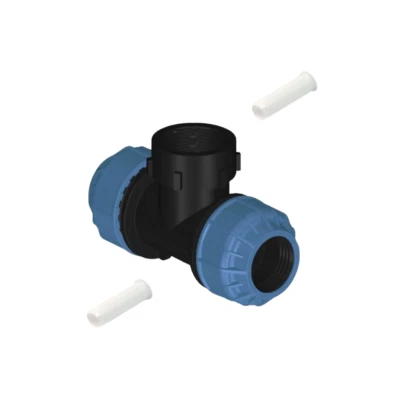 PSW TRADE SUPPLIERS LTD MDPE Compression Fitting Tees +liner Various Sizes for Water Pipe 20mm - 50mm