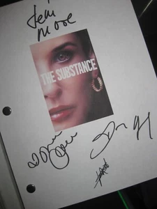 Guión de película firmado The Substance X4 Demi Moore Margaret Qualley Dennis Quaid RPT - Imagen 1 de 1