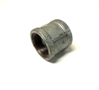 1-1/2" 150 Female NPT Coupling Galvanized Malleable Iron Pipe Fitting MI05084GMI - Image 1 of 3