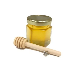 Honigglas mit 3" Holzlöffel, Metall Biene Charm Hochzeit, Veranstaltungen, Party Gastgeschenke - Bild 1 von 2