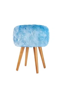 Sheepskin stool ,a chair, wooden oak legs - Picture 1 of 4