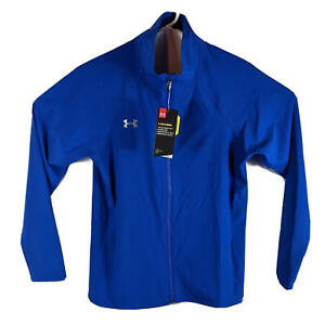 Womens Rain Resistant Athletic Workout Jacket Large Blue Under Armour
